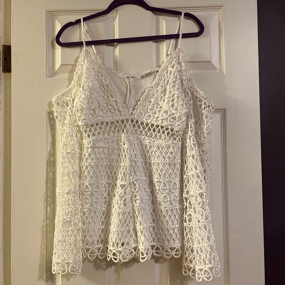 White LF lace romper
